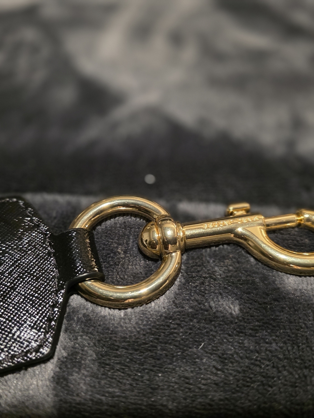 Marc Jacobs Black and White Logo Webbing Strap with Gold Hardware - Picture 5 of 7